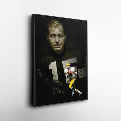 Bart Starr Green Bay Packers NFL Legend Canvas Art – Football Wall Decor