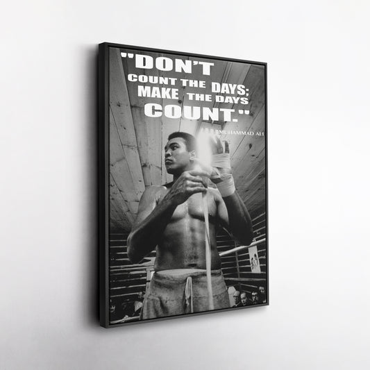 Muhammad Ali Black and White Quote Boxing Canvas Art – Boxing Legend Decor
