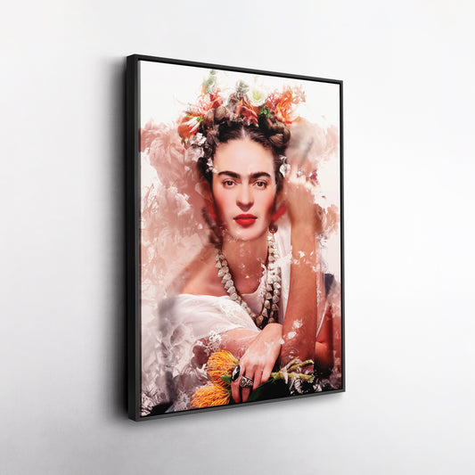 Frida Kahlo Floral Canvas Wall Art – Creative Painter's Decor