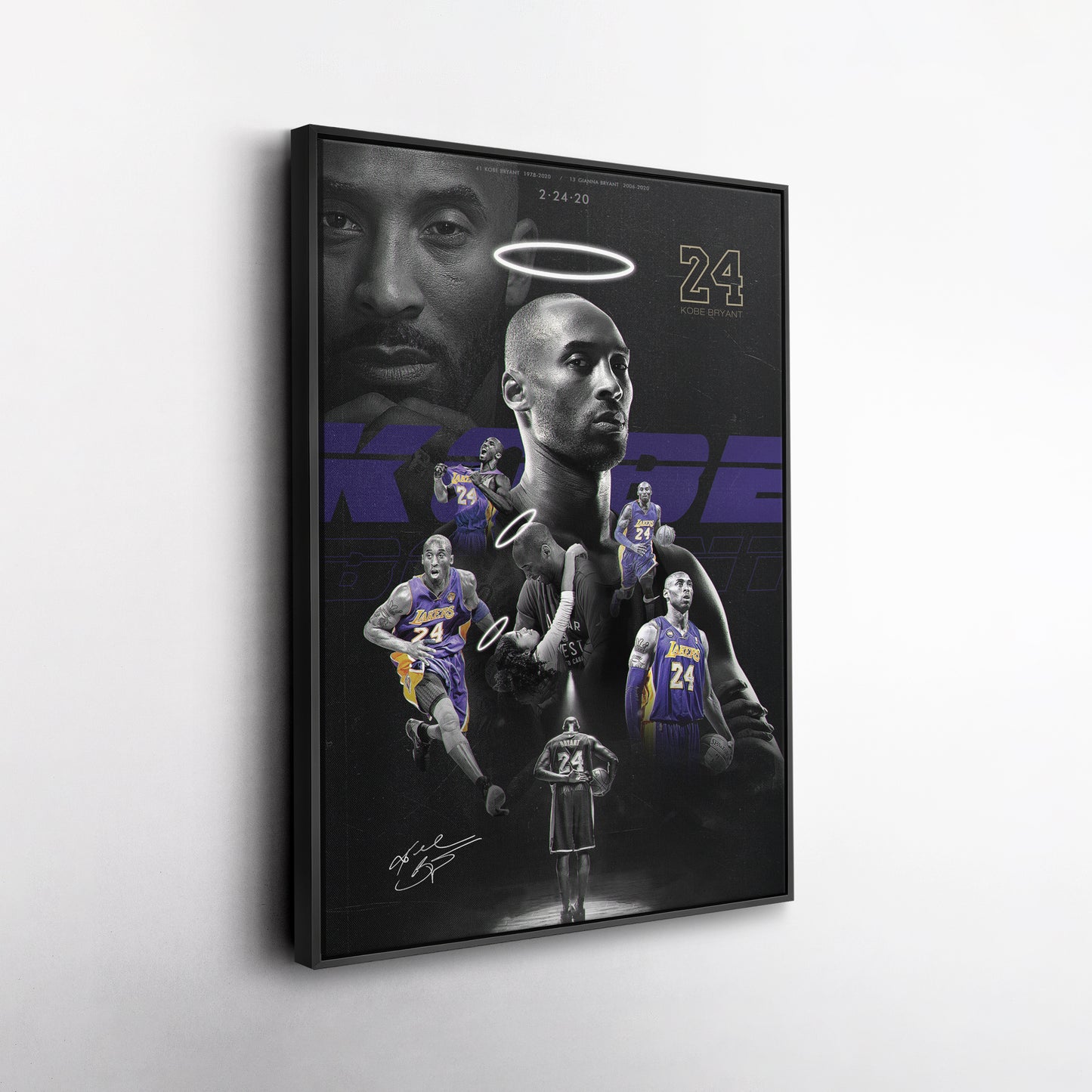 Mamba Out Kobe Bryant 2-24-20 Basketball Canvas Art – A Lasting Tribute