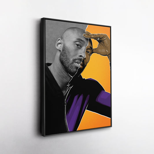 Kobe Bryant Cartoon Effect Canvas Wall Art – Fun Basketball Poster