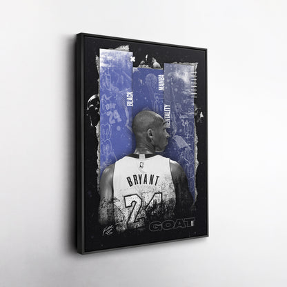 Black Mamba Mentality Kobe Bryant Canvas Art – Inspirational Wall Decor