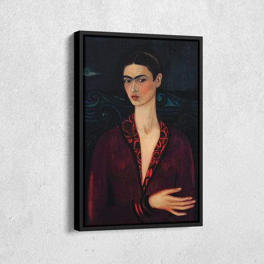 Frida Kahlo with Red Dress Canvas Wall Art – Vibrant Art Print for Home