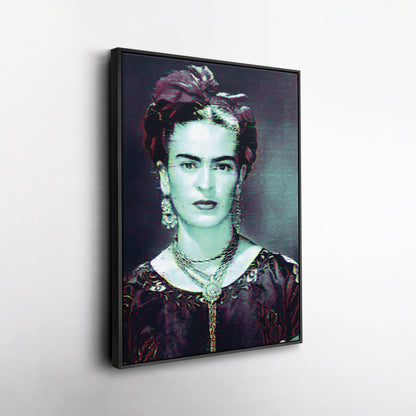 Frida Kahlo Glitch Canvas Wall Art – Creative Art Decor for Home