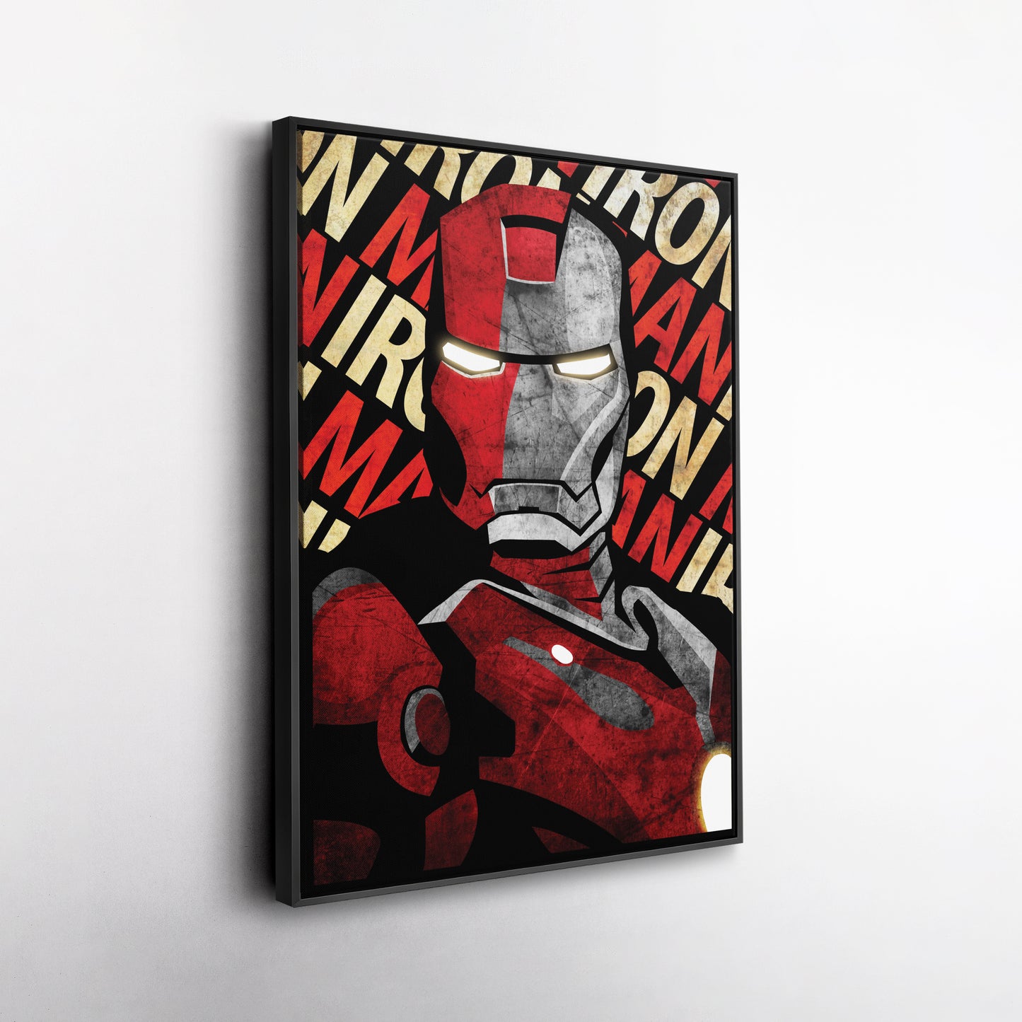 Iron Man Marvel with Background Text - Canvas Wall Art Decor