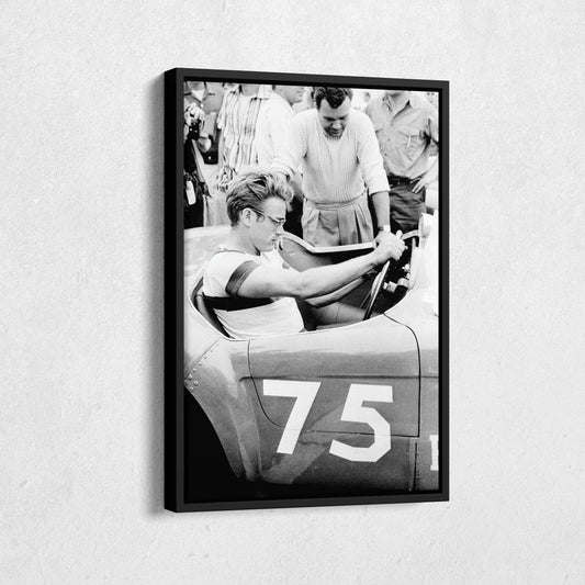 James Dean Car Retro Canvas Wall Art – Hollywood Movie Icon Decor