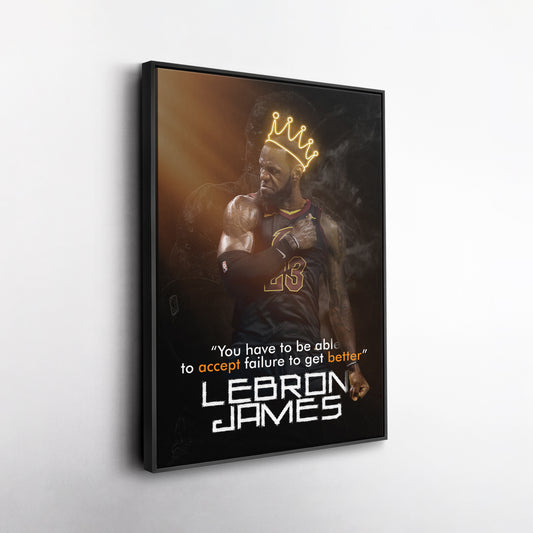 LeBron James King Quote Canvas Wall Art – NBA Superstar Motivation