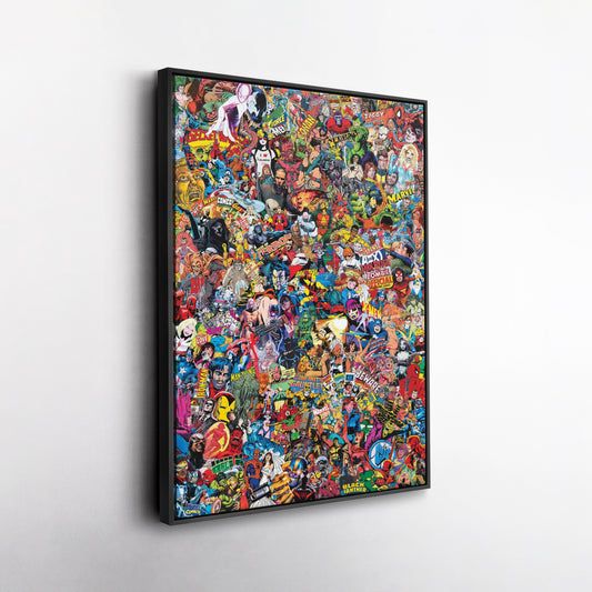 Marvel Comics Characters Canvas Art - Superhero Wall Decor Framed Print