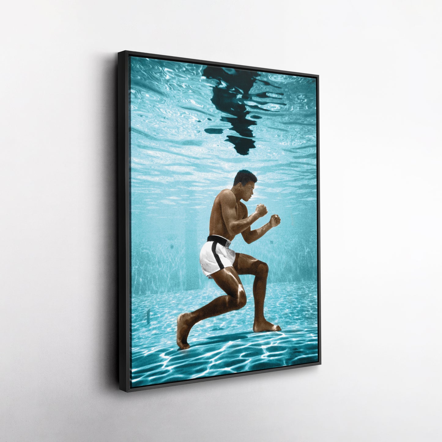 Muhammad Ali Underwater - Colored Canvas Wall Art Decor