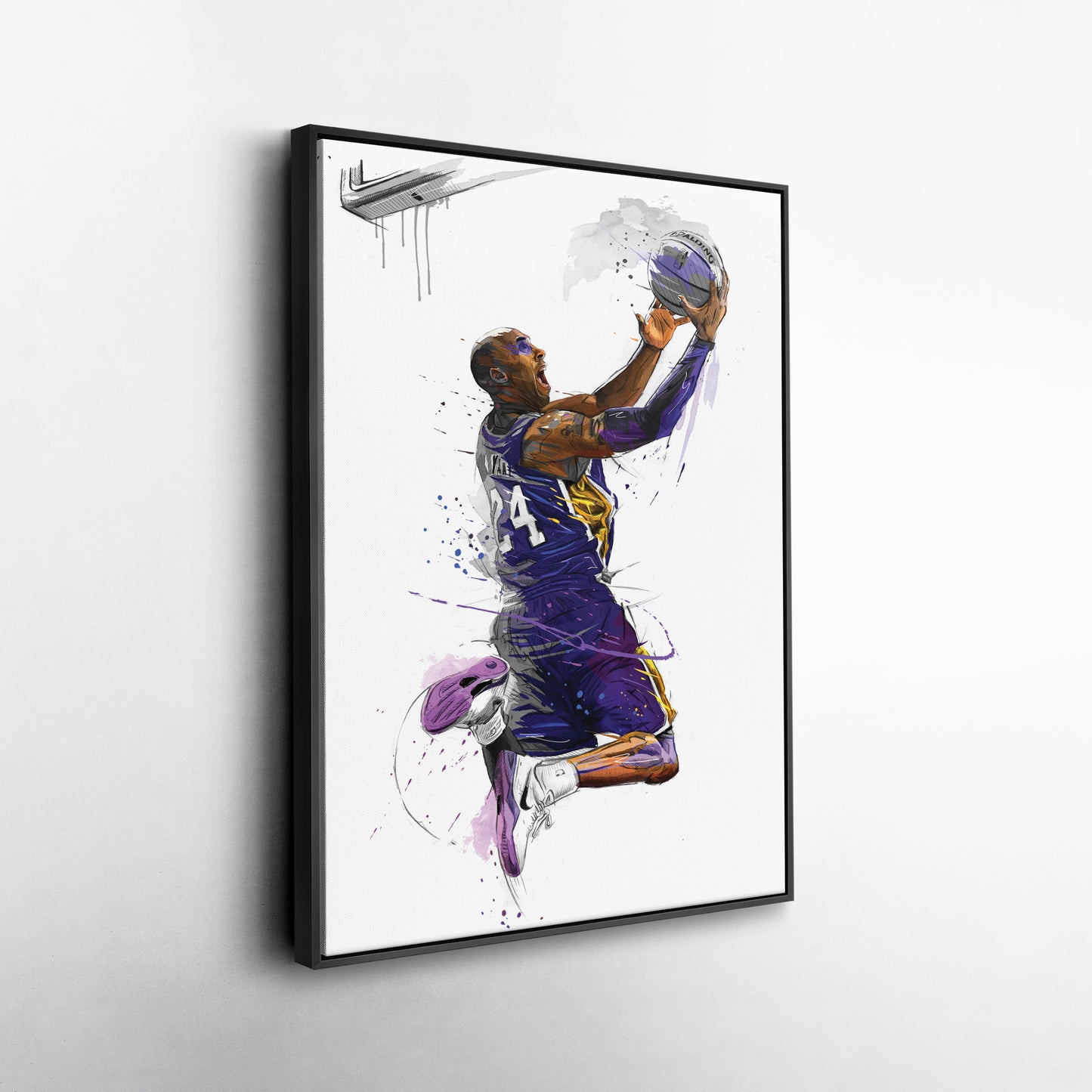 Kobe Bryant Basketball Player Canvas Wall Art – Legendary NBA Poster