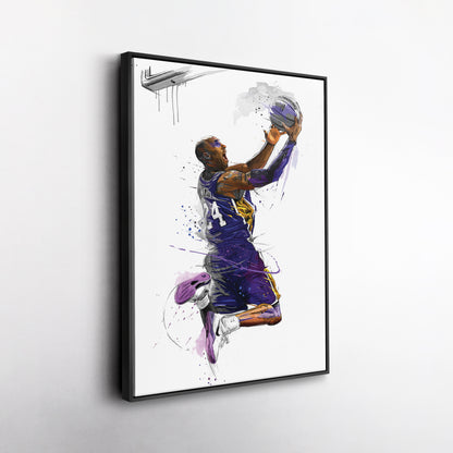 Kobe Bryant Basketball Player Canvas Wall Art – Legendary NBA Poster