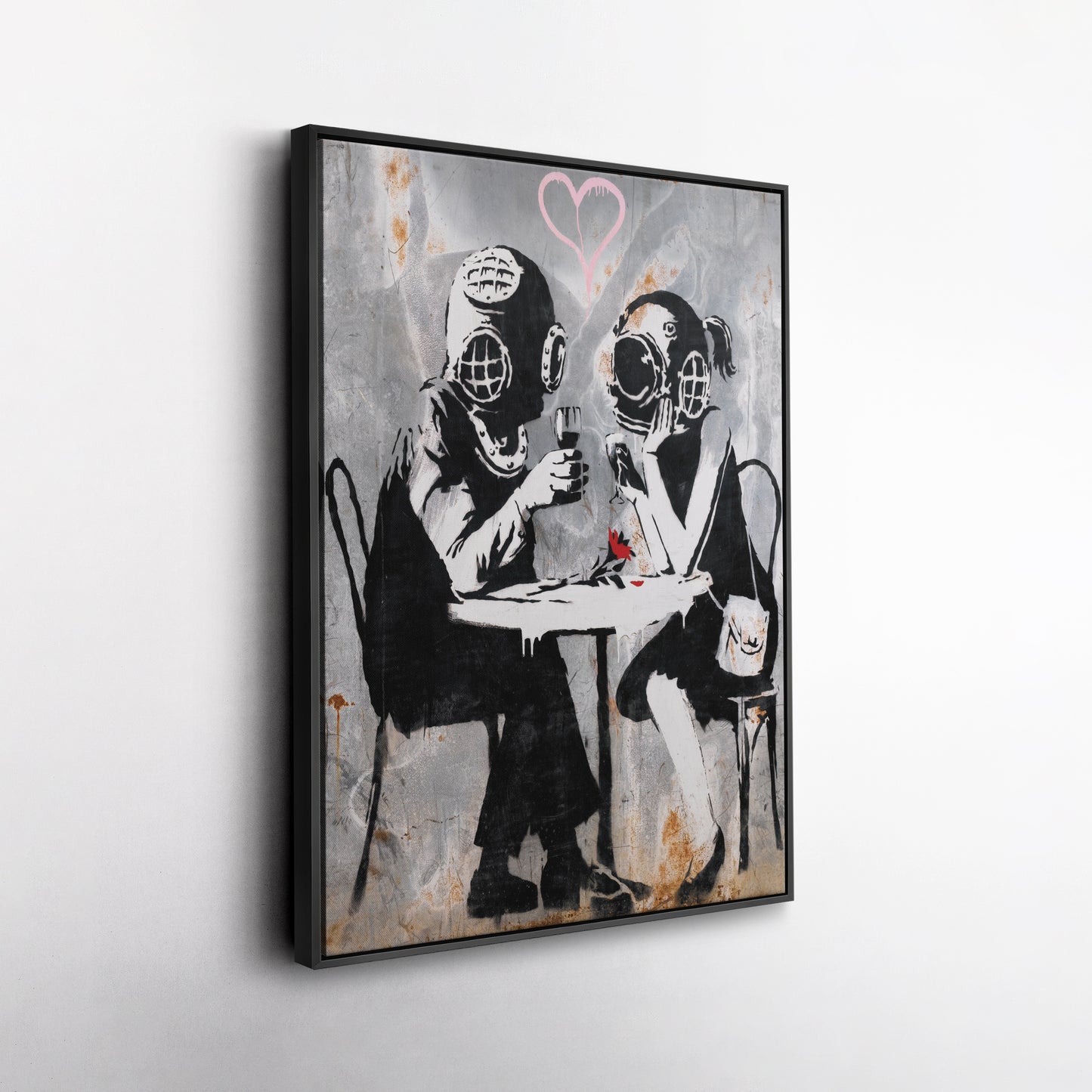 Banksy 'Love Mask' Canvas Print - Framed Wall Art