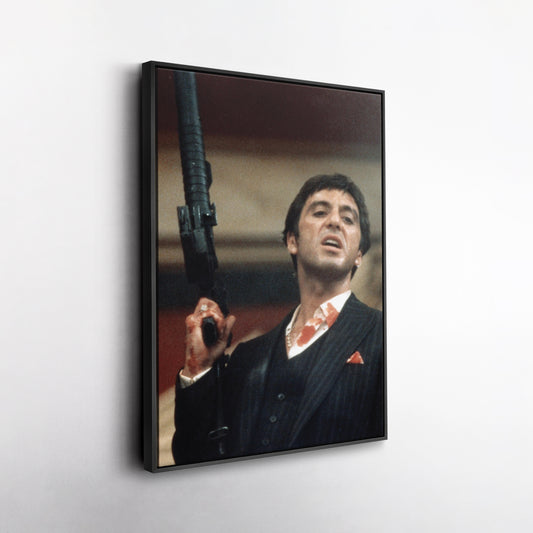 Scarface Poster – Al Pacino with Gun Canvas Wall Art Home Decor