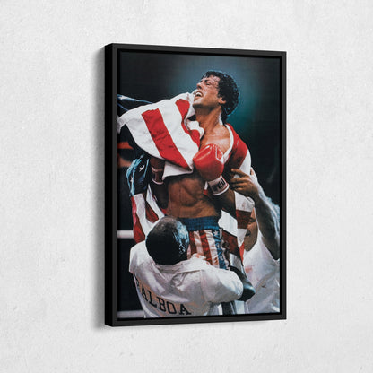 Rocky Balboa Celebrating Poster – Boxing Canvas Wall Art Decor