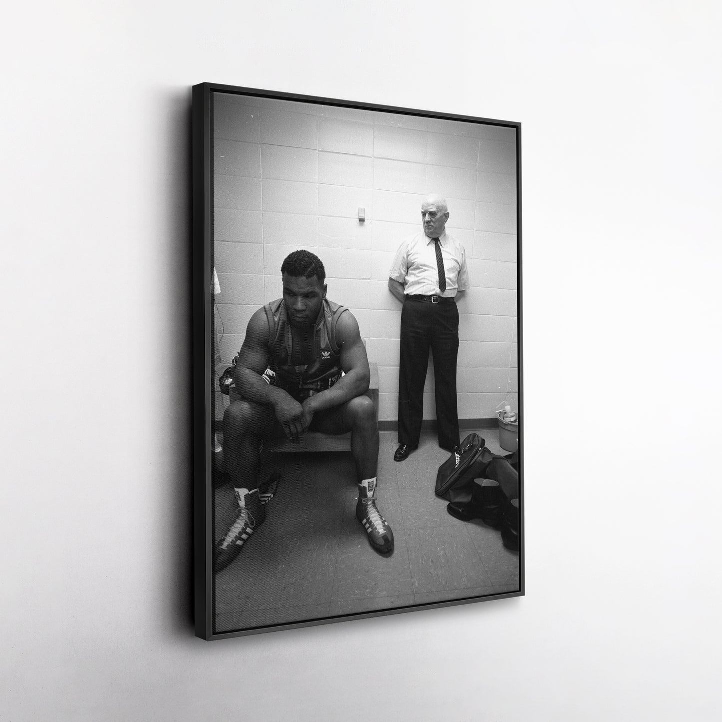 Mike Tyson Boxing Black and White Canvas Art – Boxing Champion Decor