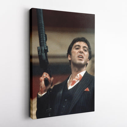 Scarface Poster – Al Pacino with Gun Canvas Wall Art Home Decor