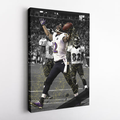 The Mile High Miracle Canvas Art - NFL Ravens vs. Broncos Wall Decor