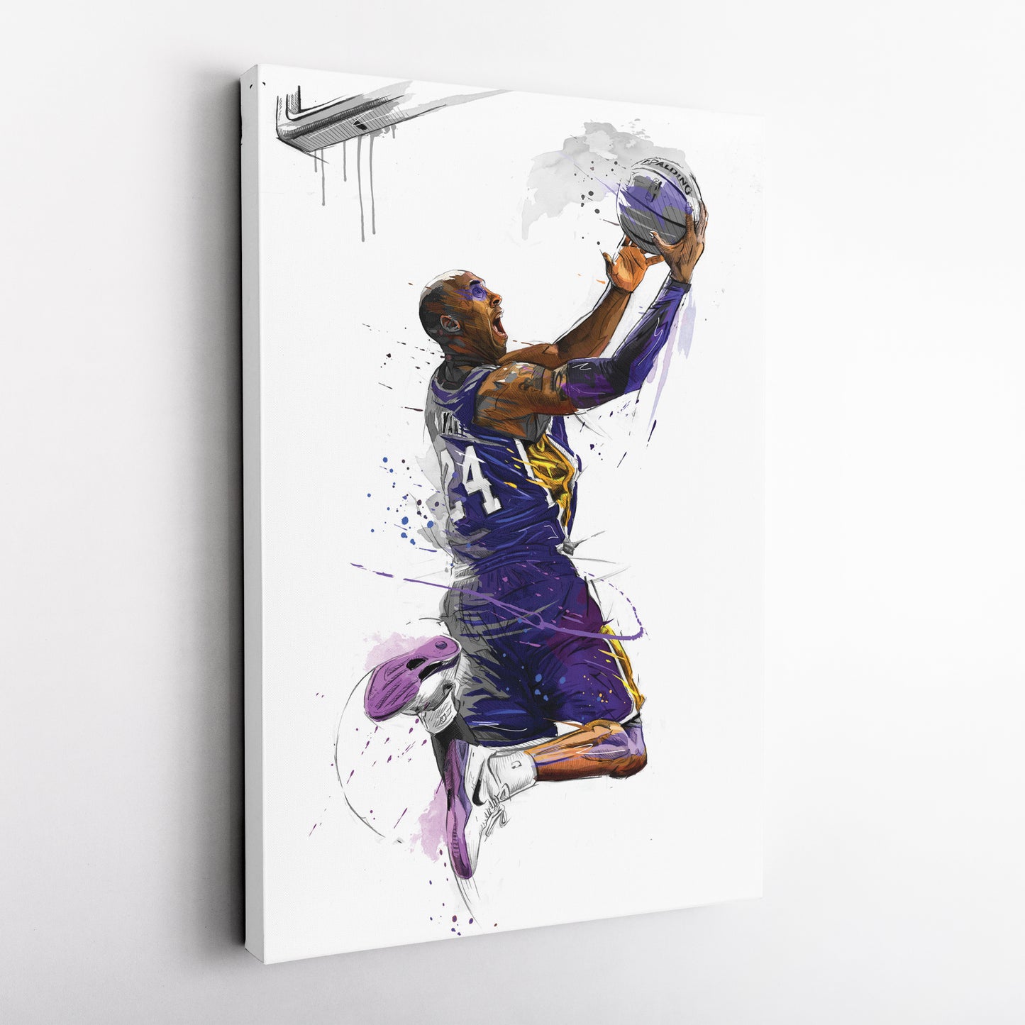Kobe Bryant Basketball Player Canvas Wall Art – Legendary NBA Poster