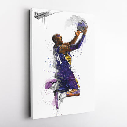 Kobe Bryant Basketball Player Canvas Wall Art – Legendary NBA Poster
