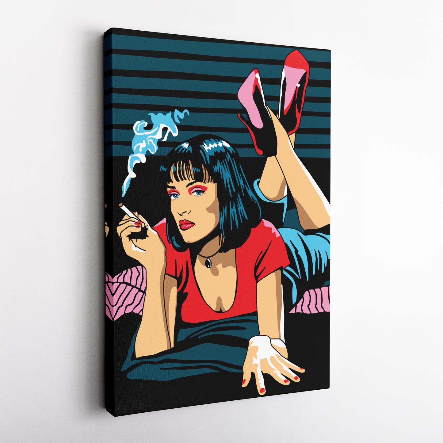 Pulp Fiction Uma Thurman Illustration Canvas Art – Cinematic Art Lovers Decor