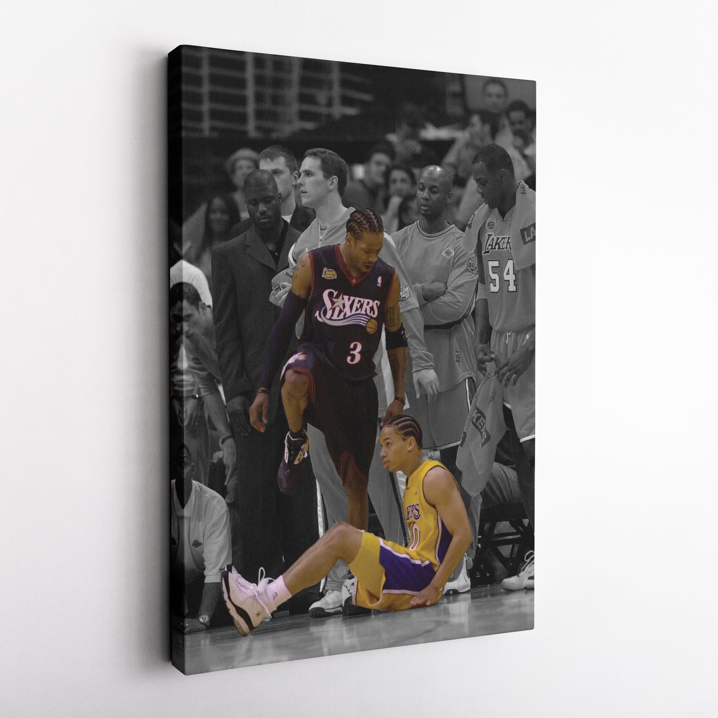Allen Iverson Step Over Tyronn Lue NBA Finals Canvas Wall Art Decor - Basketball Legends
