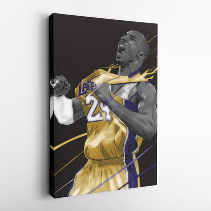 Kobe Bryant Black Mamba Career Canvas Wall Art – Iconic Moments Decor