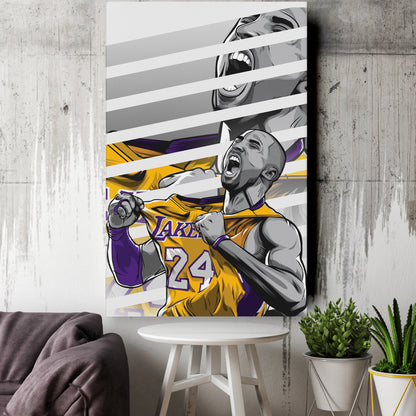 Kobe Bryant Basketball Player with Effect Canvas Wall Art – Dynamic Sports Print