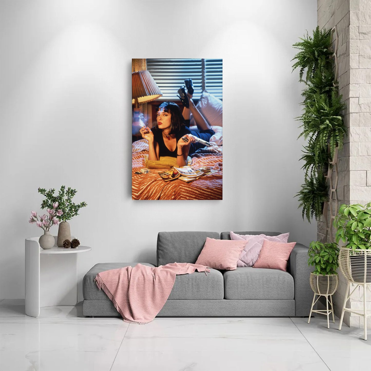 Pulp Fiction Uma Thurman Canvas Wall Art – Iconic Movie Star Decor