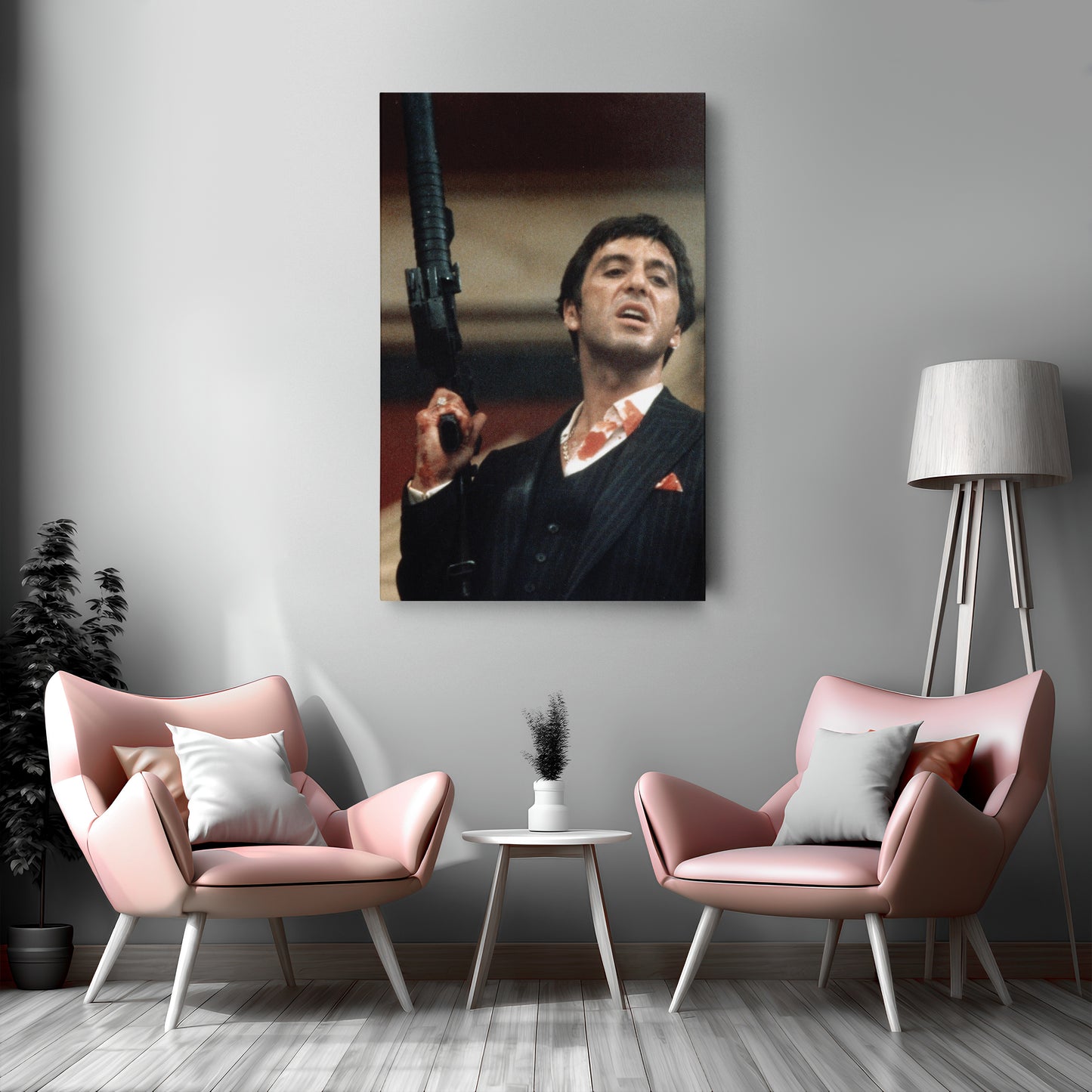 Scarface Poster – Al Pacino with Gun Canvas Wall Art Home Decor