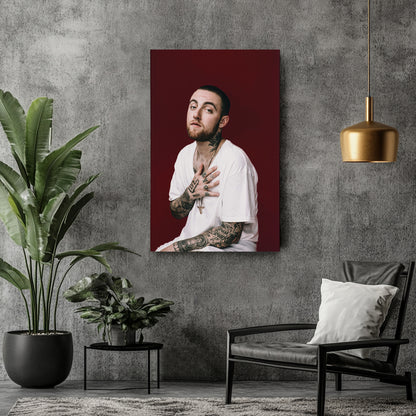 Mac Miller Poster Canvas Art – A Bold and Iconic Design