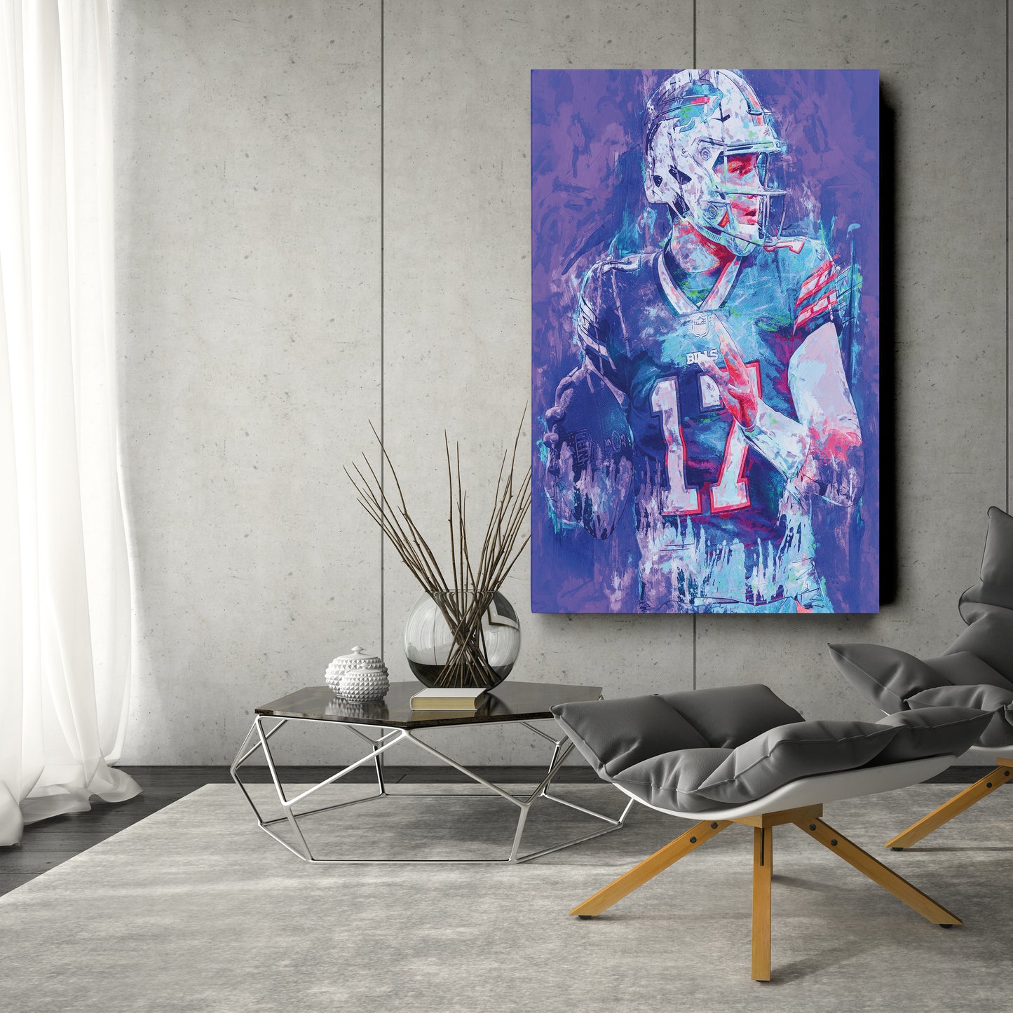 Josh Allen Buffalo Bills Canvas Wall Art – Football Quarterback Decor