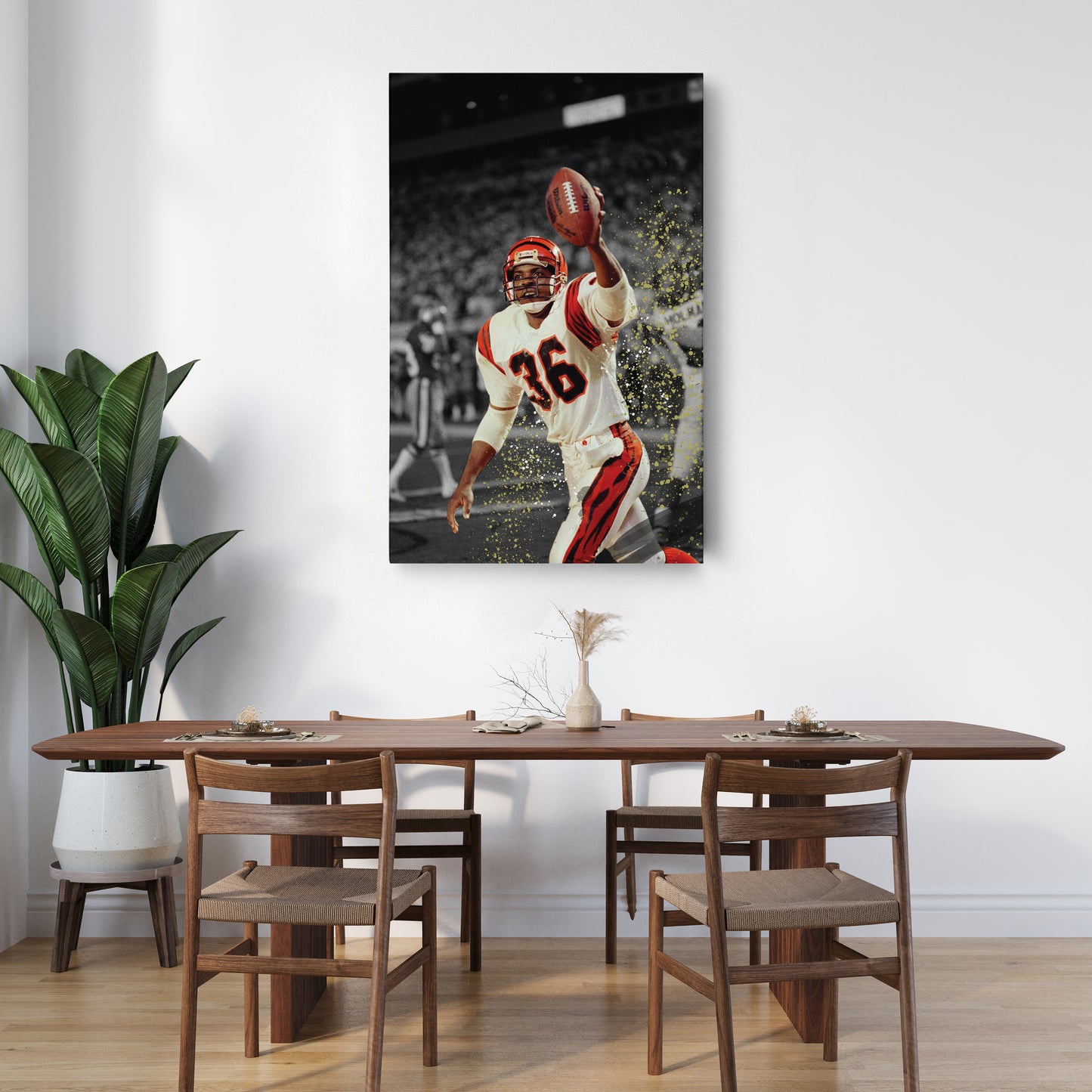 Jennings’ Kickoff Return Cincinnati Bengals Canvas Wall Art Decor - NFL Highlight Art