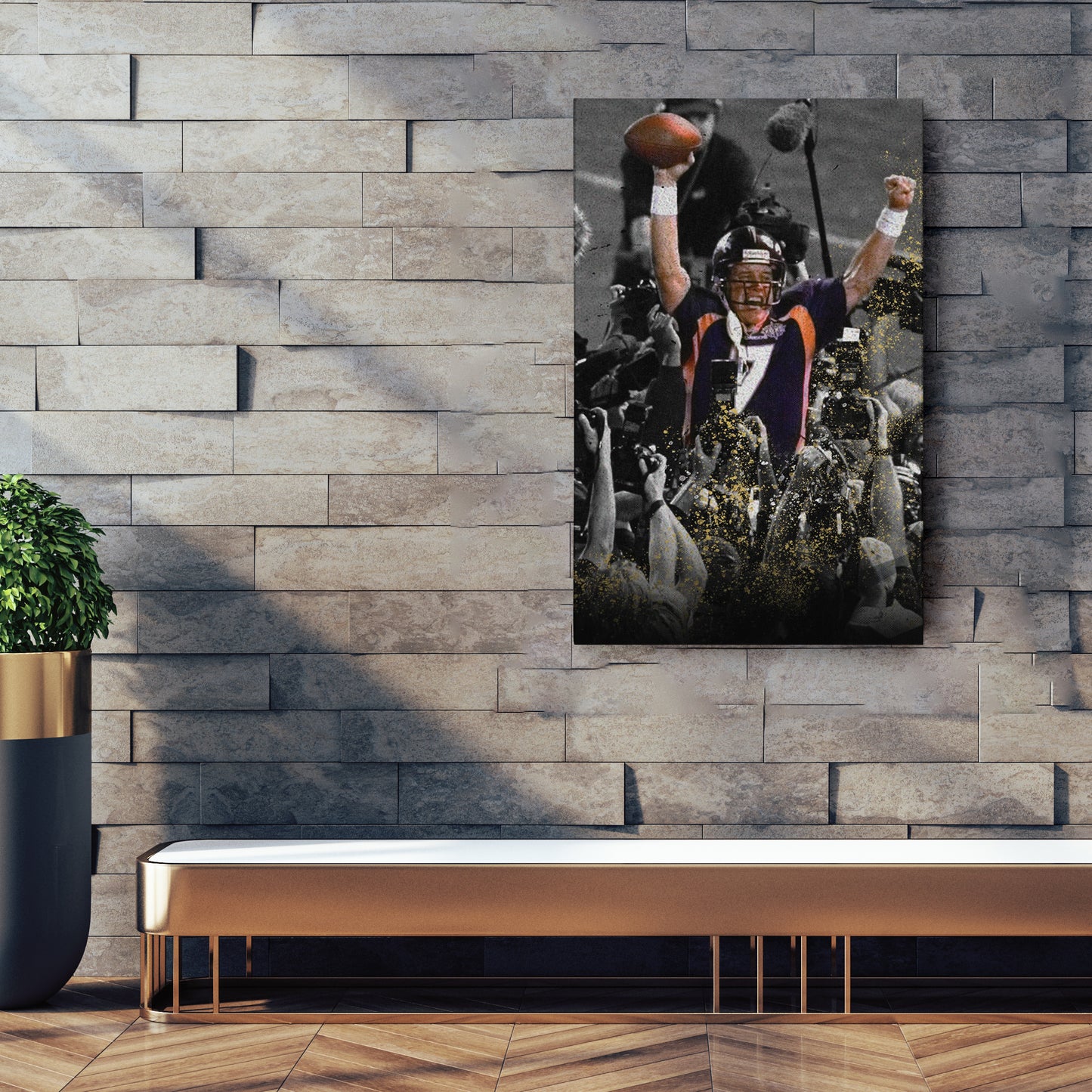 Elway’s Helicopter Run Denver Broncos Canvas Wall Art Decor - NFL Iconic Play Art