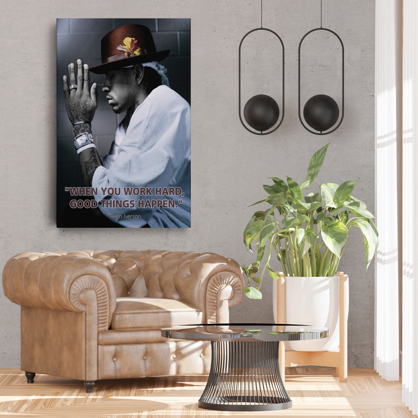 Allen Iverson NBA Quote Canvas Wall Art - Framed Home Decor