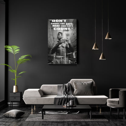 Muhammad Ali Black and White Quote Boxing Canvas Art – Boxing Legend Decor