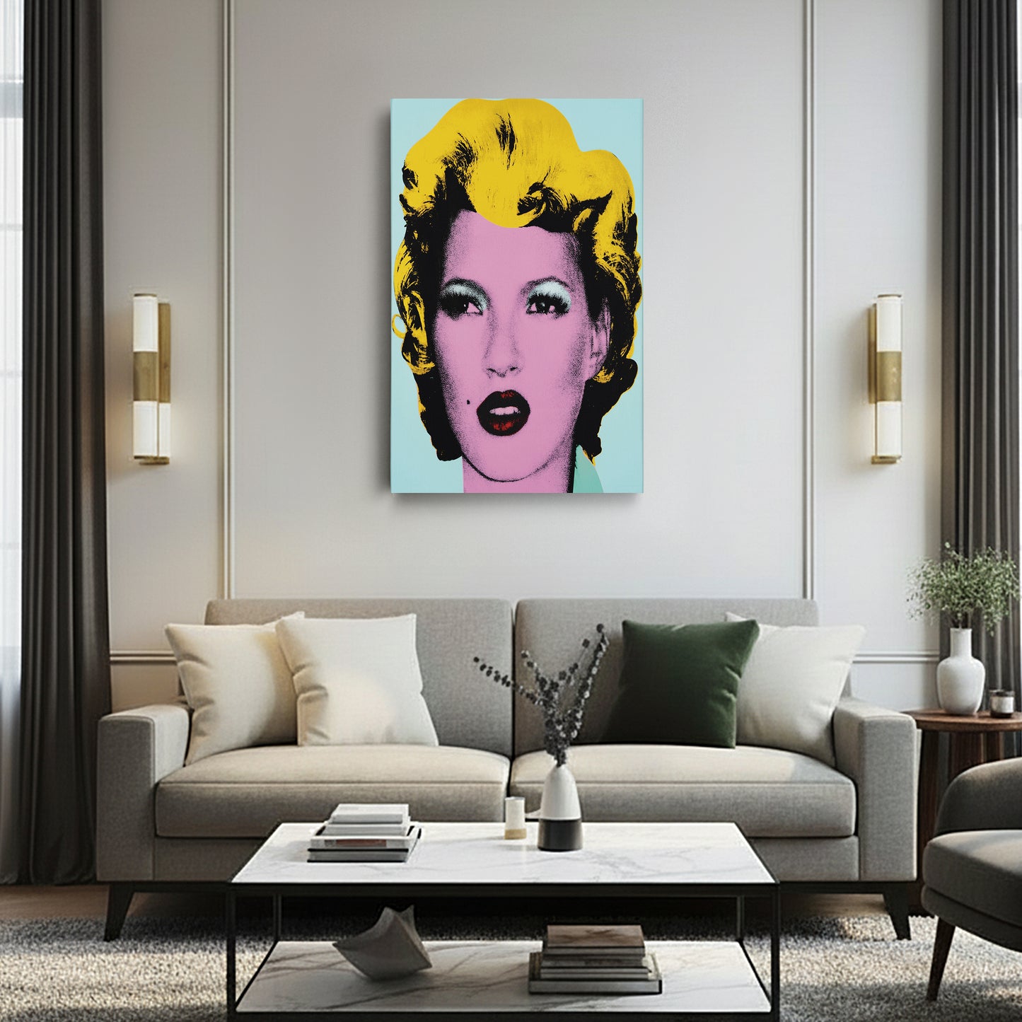 Kate Moss Pop Art Canvas Wall Art – Iconic Supermodel Print