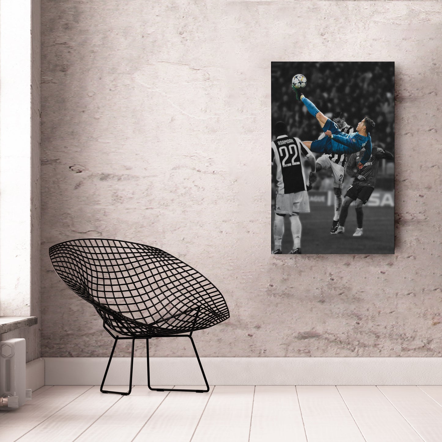 Cristiano Ronaldo Overhead Kick vs Juventus Canvas Wall Art Decor - Iconic Soccer Art