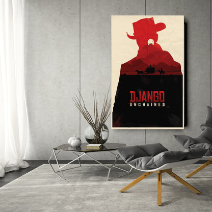 Django Unchained Movie Poster Canvas Wall Art Decor - Framed Western Film Art