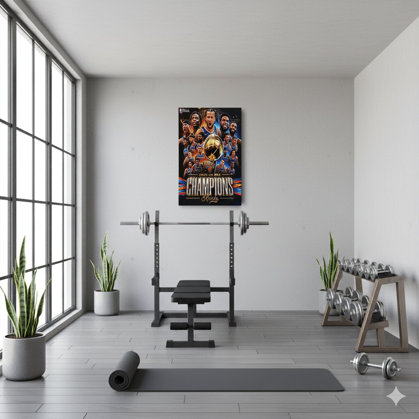 New York Knicks 2025-26 NBA Champions Canvas Print Basketball Wall Art Decor