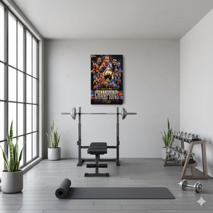 New York Knicks 2025-26 NBA Champions Canvas Print Basketball Wall Art Decor
