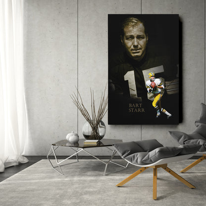 Bart Starr Green Bay Packers NFL Legend Canvas Art – Football Wall Decor