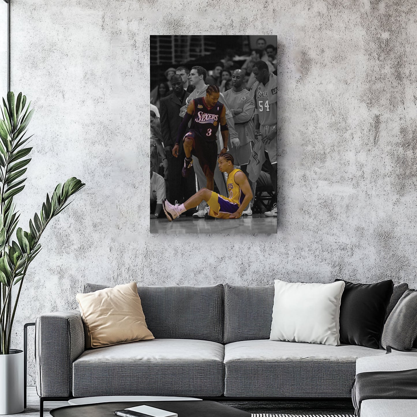 Allen Iverson Step Over Tyronn Lue NBA Finals Canvas Wall Art Decor - Basketball Legends