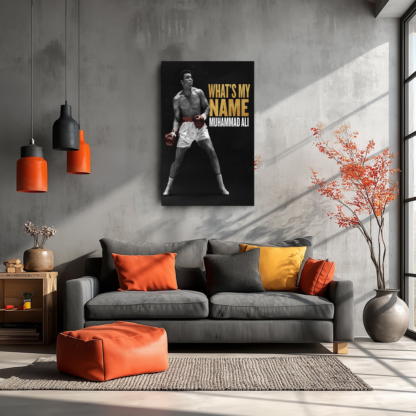 Muhammad Ali What is My Name Canvas Art – Boxing Legend Quote Decor