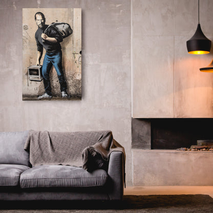 Banksy 'Steve Jobs' Canvas Print - Framed Wall Art