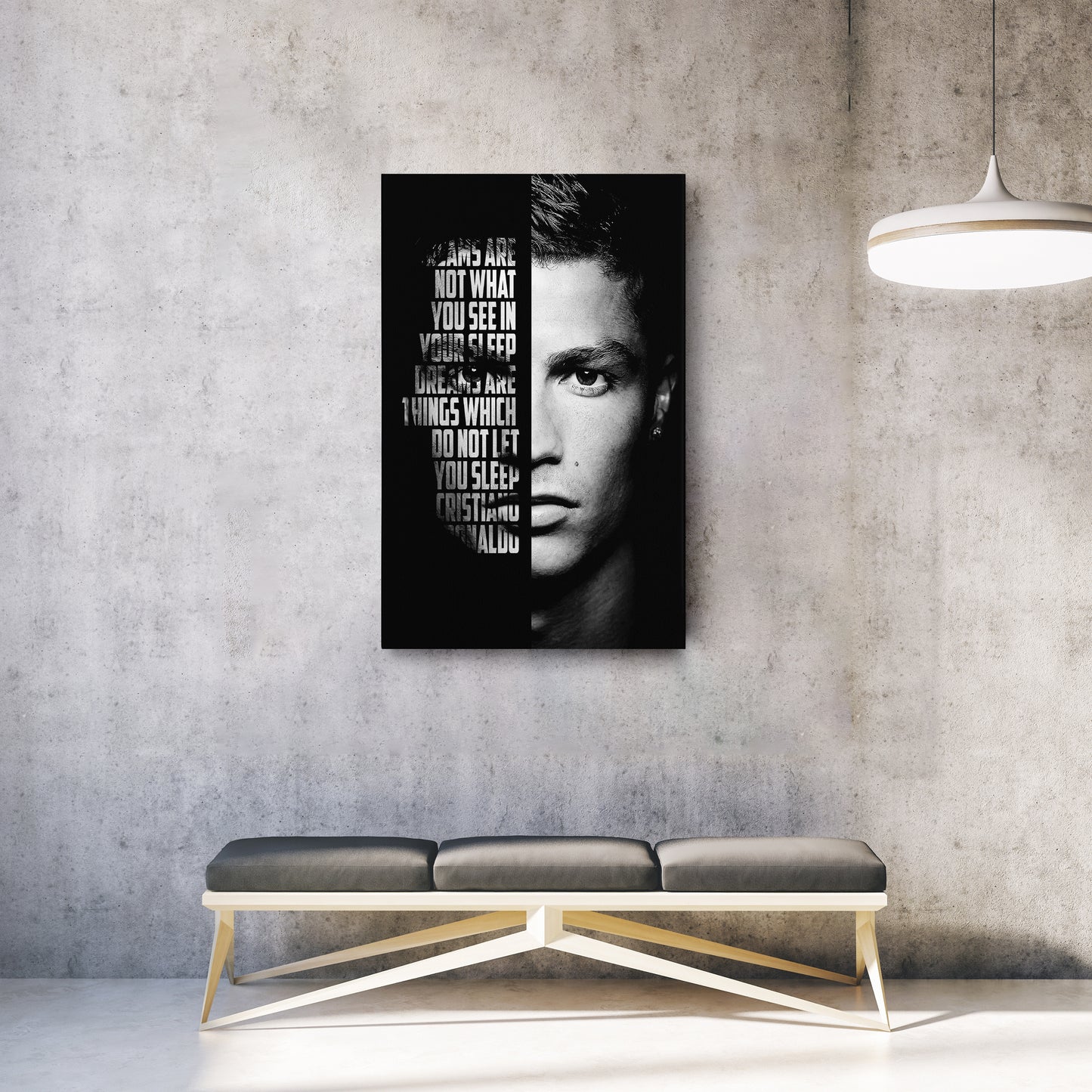 Cristiano Ronaldo Motivational Quote Canvas Wall Art Decor - Soccer Superstar Art
