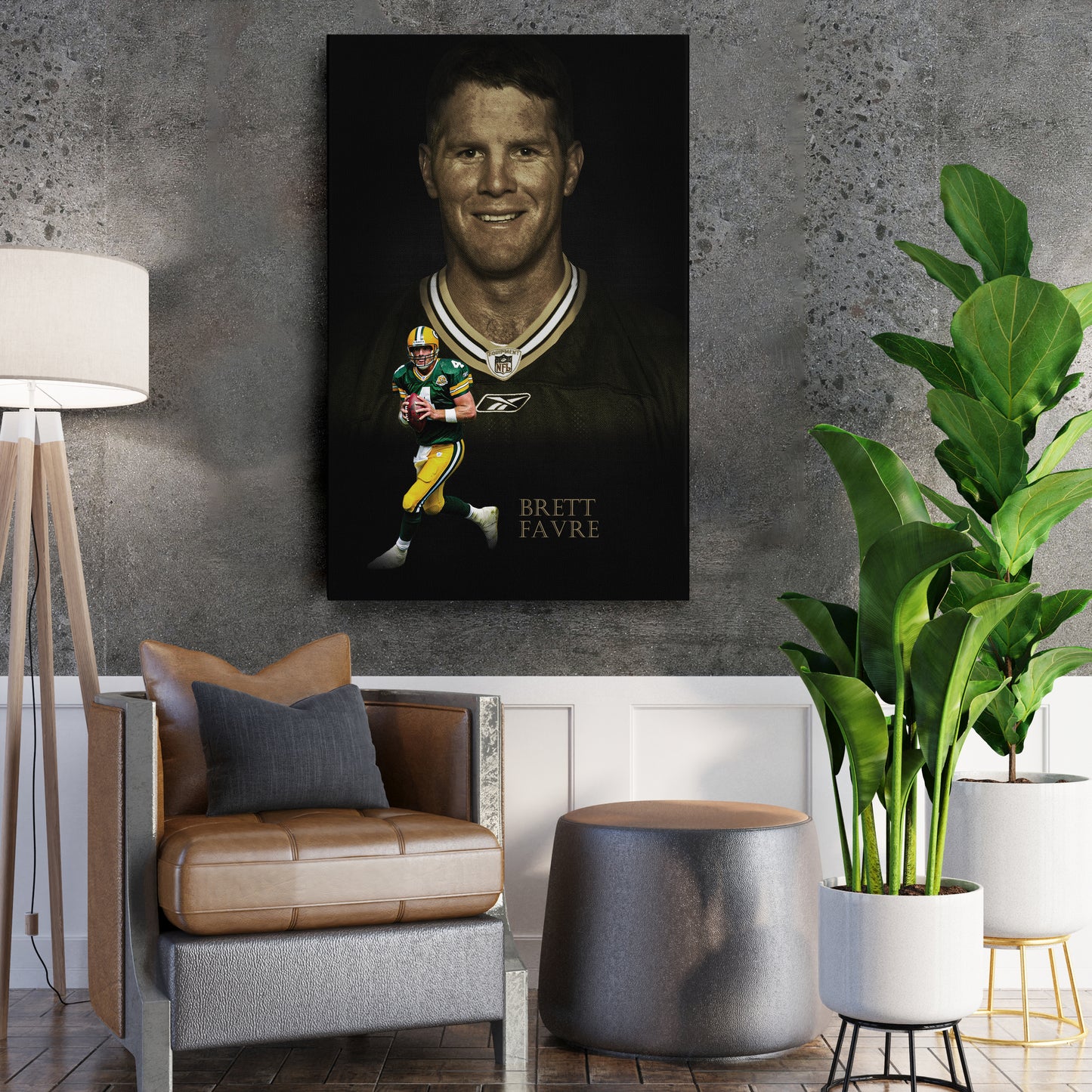 Brett Favre Green Bay Packers NFL Legend Canvas Wall Art – Football Art