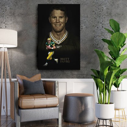 Brett Favre Green Bay Packers NFL Legend Canvas Wall Art – Football Art