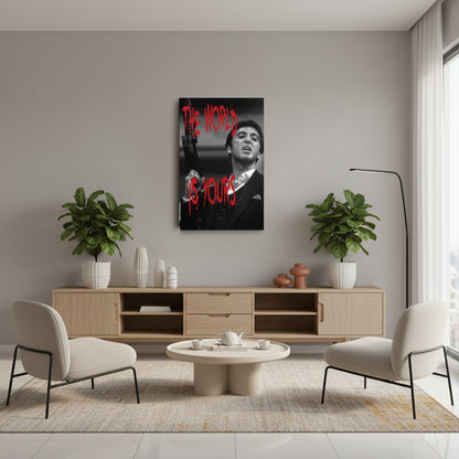 Scarface Tony Montana Quote Canvas Wall Art – Legendary Film Character Decor