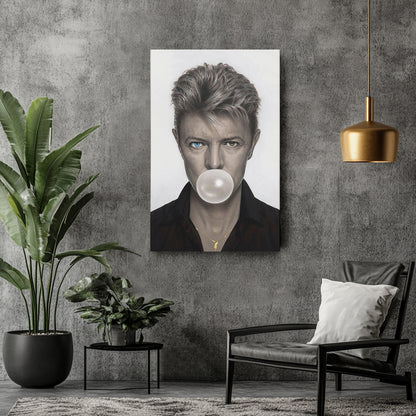 David Bowie Poster Chewing Gum Canvas Wall Art Home Decor Framed Art