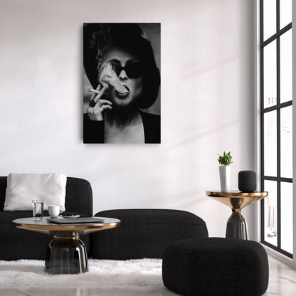 Fight Club Marla Singer Smoking Canvas Wall Art – Movie Scene Poster